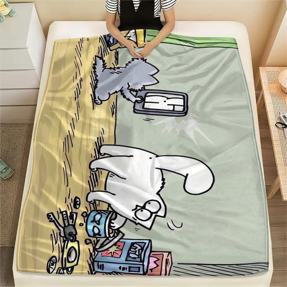 1 Pezzo Coperta in Flanella con Stampa Simon's Cat, Alta qualità Confortevole per Tutte le Stagioni, Decorazione per la Casa, Calore e Comfort, Perfetta per Regali di Natale