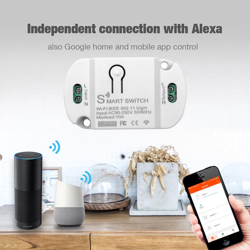 Tuya Smart WiFi No-Wiring Retrofit Light Switch with Remote Control