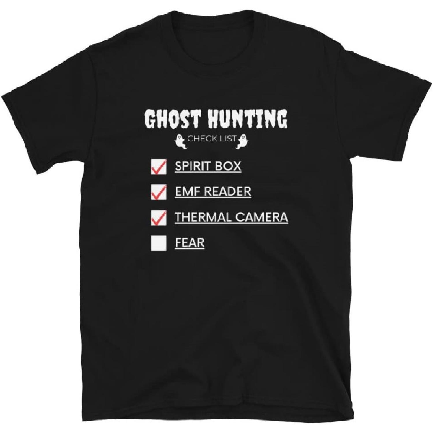 

Ghost Hunting Checklist - Funny Phasmophobia T-Shirt for Horror Gamers - Perfect for Ghost Hunters S чёрный