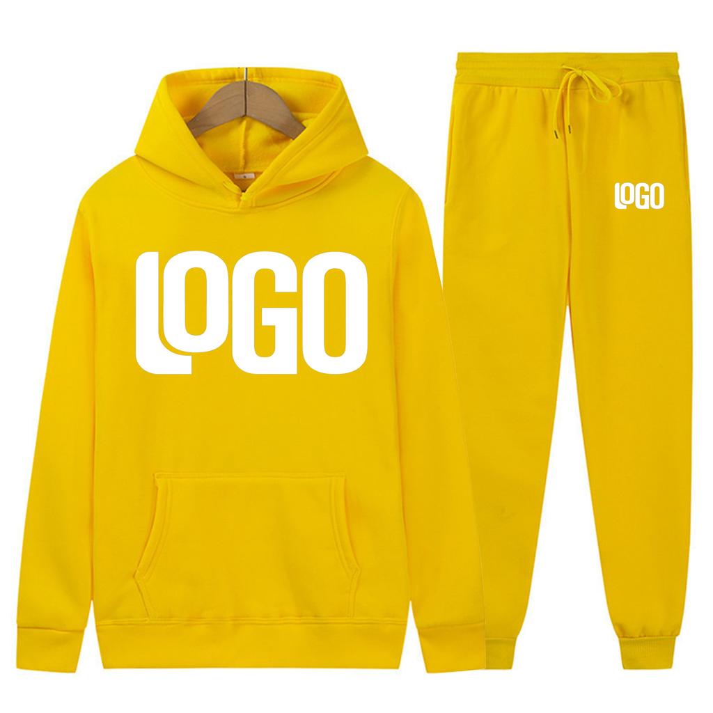 DIY10 Customization of your brand logo Men's and women's casual hoodie set street style personalized sport