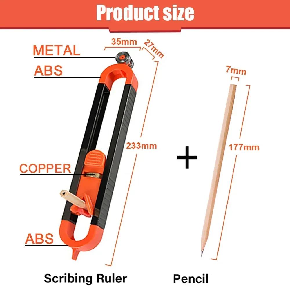 Measuring tool contour scribing ruler contour lock, precision woodworking instrument, adjustable locking contour copier