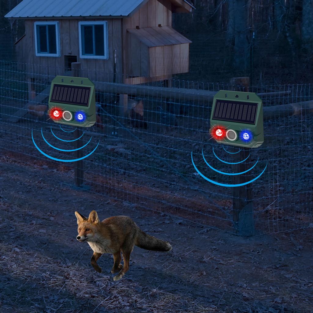 Allarme Sensore di Movimento Solare Repellente per Animali con Luce Stroboscopica Sirena da 129dB 4 Modalità IP55 Dispositivo di Sicurezza Impermeabile per