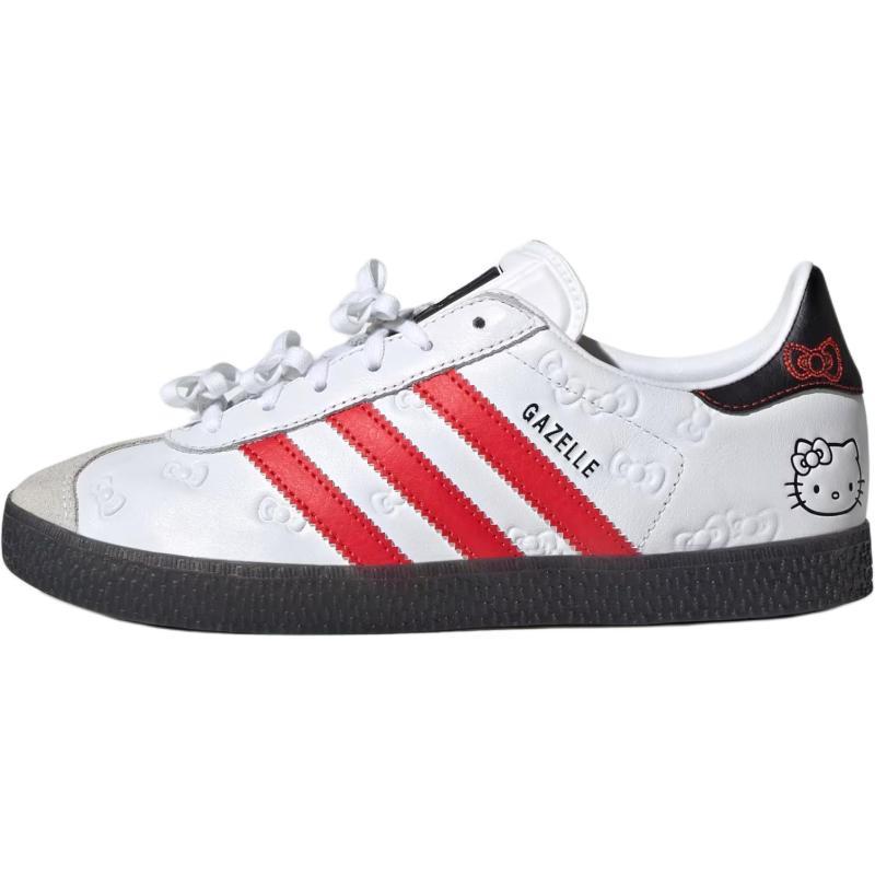 Hello Kitty x Adidas Originals GAZELLE Abrasion Resistant Low top Kids' Skateboarding Shoes White Red Kids' Sneakers IH9953