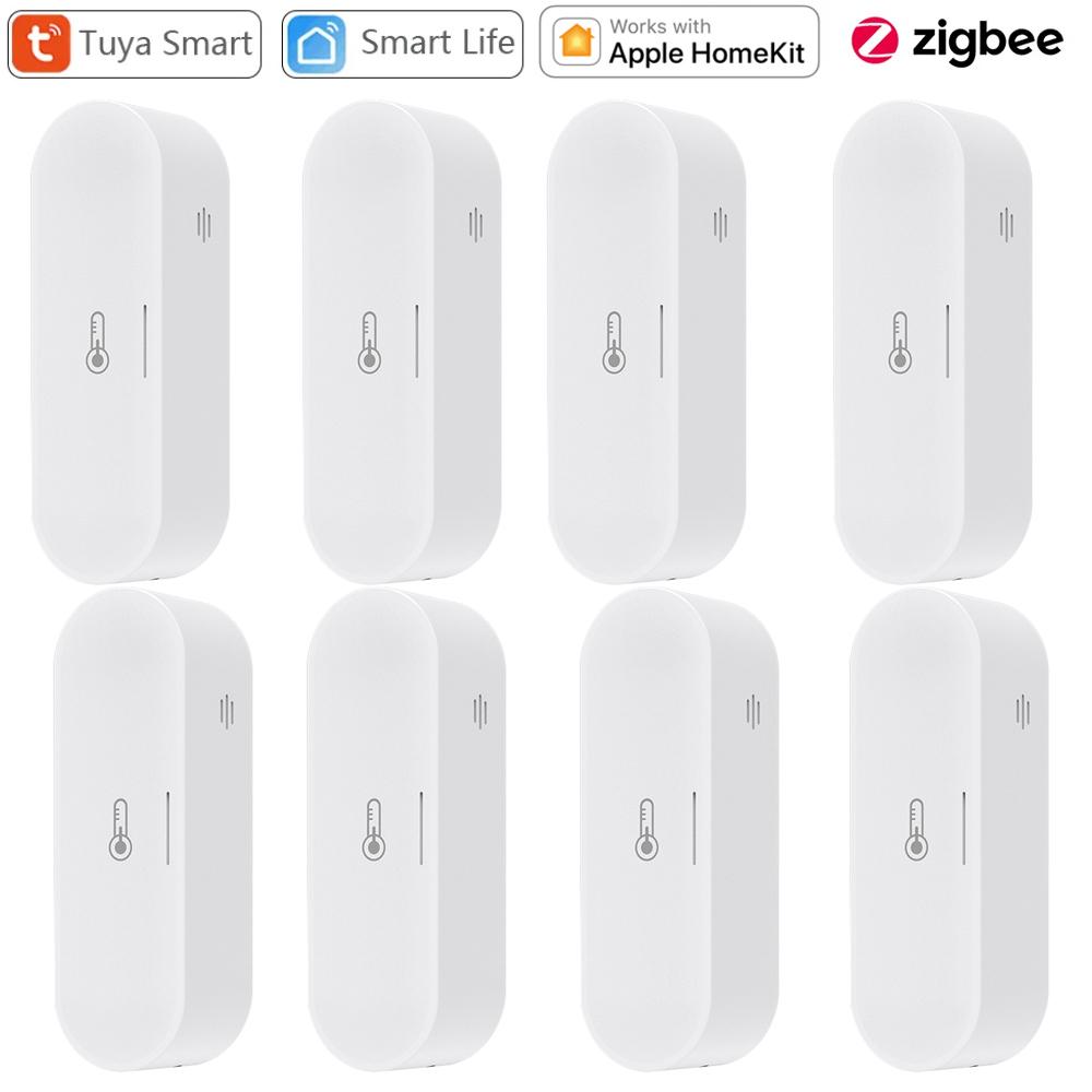 Tuya Zigbee Smart Temperature and Humidity Sensor Micro USB / Battery Powered Home Security Work with Homekit Alexa Google Home