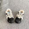 Round Head Two Cotton Shoes Velvet Cotton Shoes German Training Shoes Winter New Retro Thermal Board Shoes