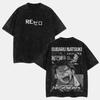 Anime Re ZERO Starting Life in Another World Rem T-shirt con Stampa Grafica Uomo Donna Largo Casual Oversize Retro Lavato Girocollo Cotone Largo Oversize Top