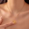 Edelstahl Hohlblumen Anhänger Halskette für Damen Minimalistisch Goldfarbene Blumen Halskette Anhänger Hochzeitsparty Schmuck
