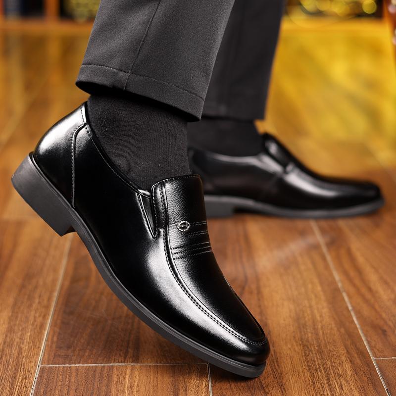 Men's Breathable Hollow Out Elevator Dress Leather Shoes Spring Summer 6cm Height Increase Business Slip-On Formal Office Shoes