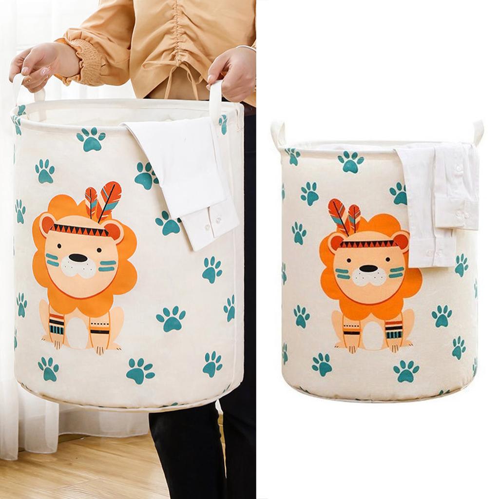 Dirty Laundry Basket Foldable Clothes Toys Sundries Basket Home Toilet Bathroom Storage Bucket Lion
