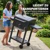 Charcoal BBQ Grill with Adjustable Charcoal Pan, Large Barbecue Grill Smoker with Side Tables, Temperature for Outdoor