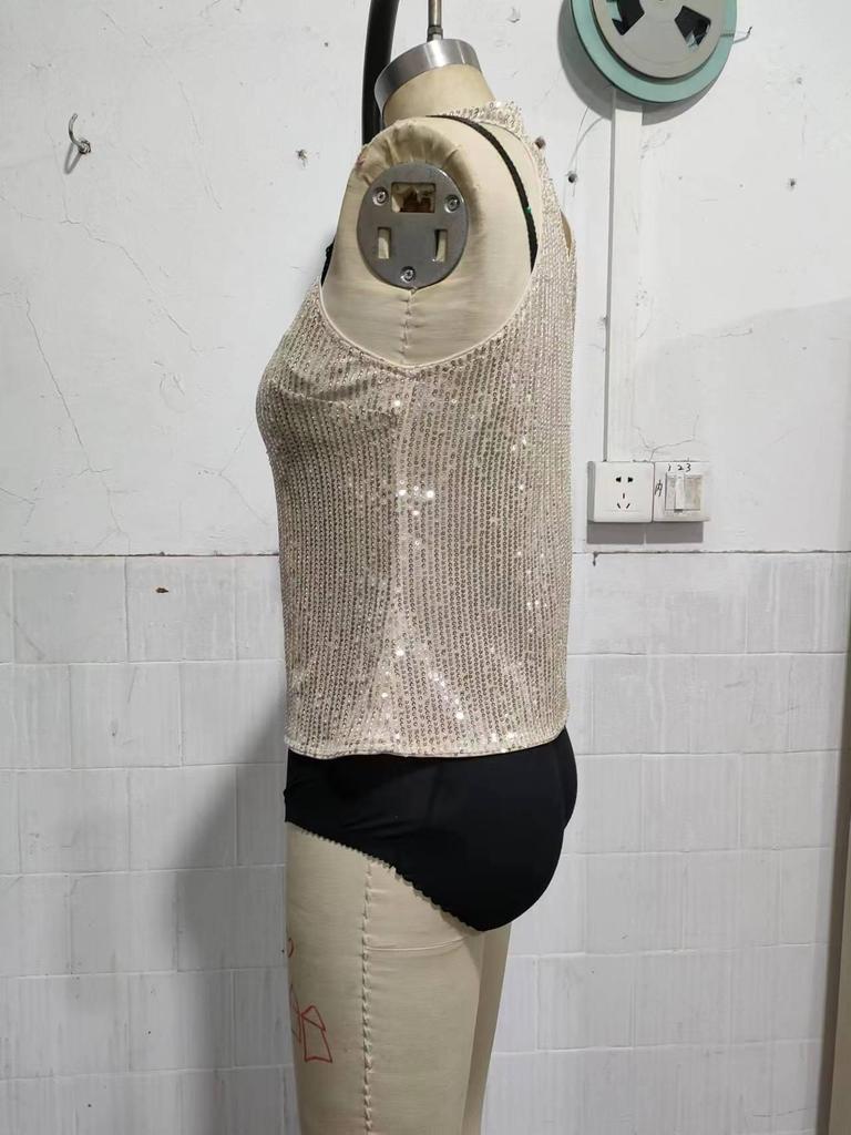 2023 Women's Sequin Camisole Vest - European & American Autumn Party Essential
