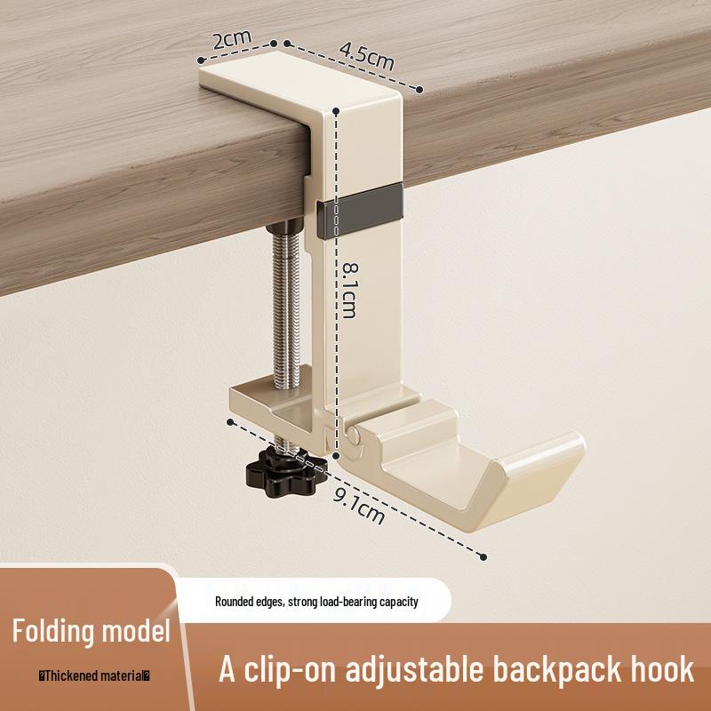 Student Desk Backpack Hook - No Drill, Strong Hold, No-Trace Hanging for Dorm or Office.