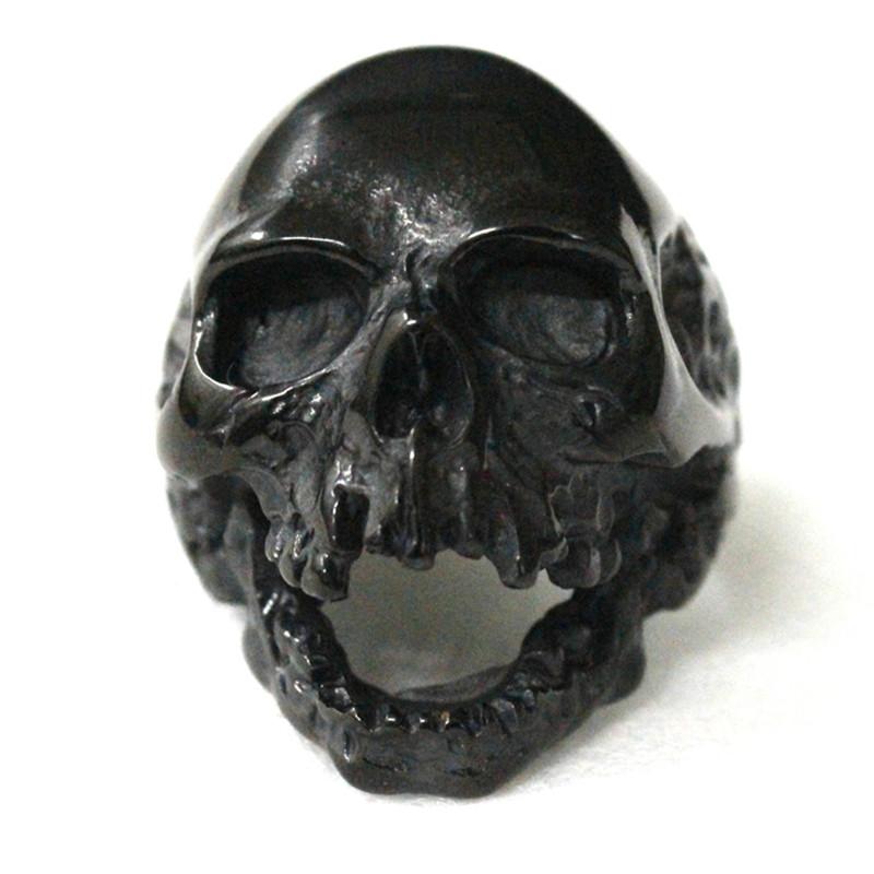 Genuine Stainless Steel Ring Jewelry for Men Fashion Punk Biker Skeleton Rings Size 7-15