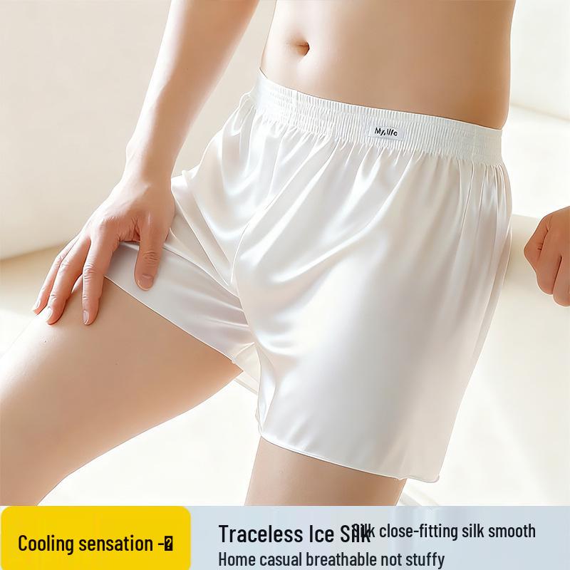 Ice Silk Men's Breathable Boxer Briefs - Comfortable, Trendy, Loose Fit for Youth Boys