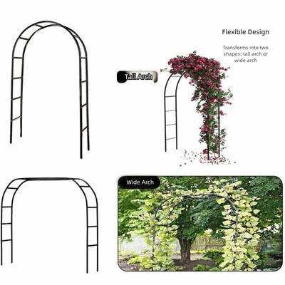 Iron Art Flower Holder Arch Climbing Plant Support Freely Assembled Balloons Archway Black White Green Accessories