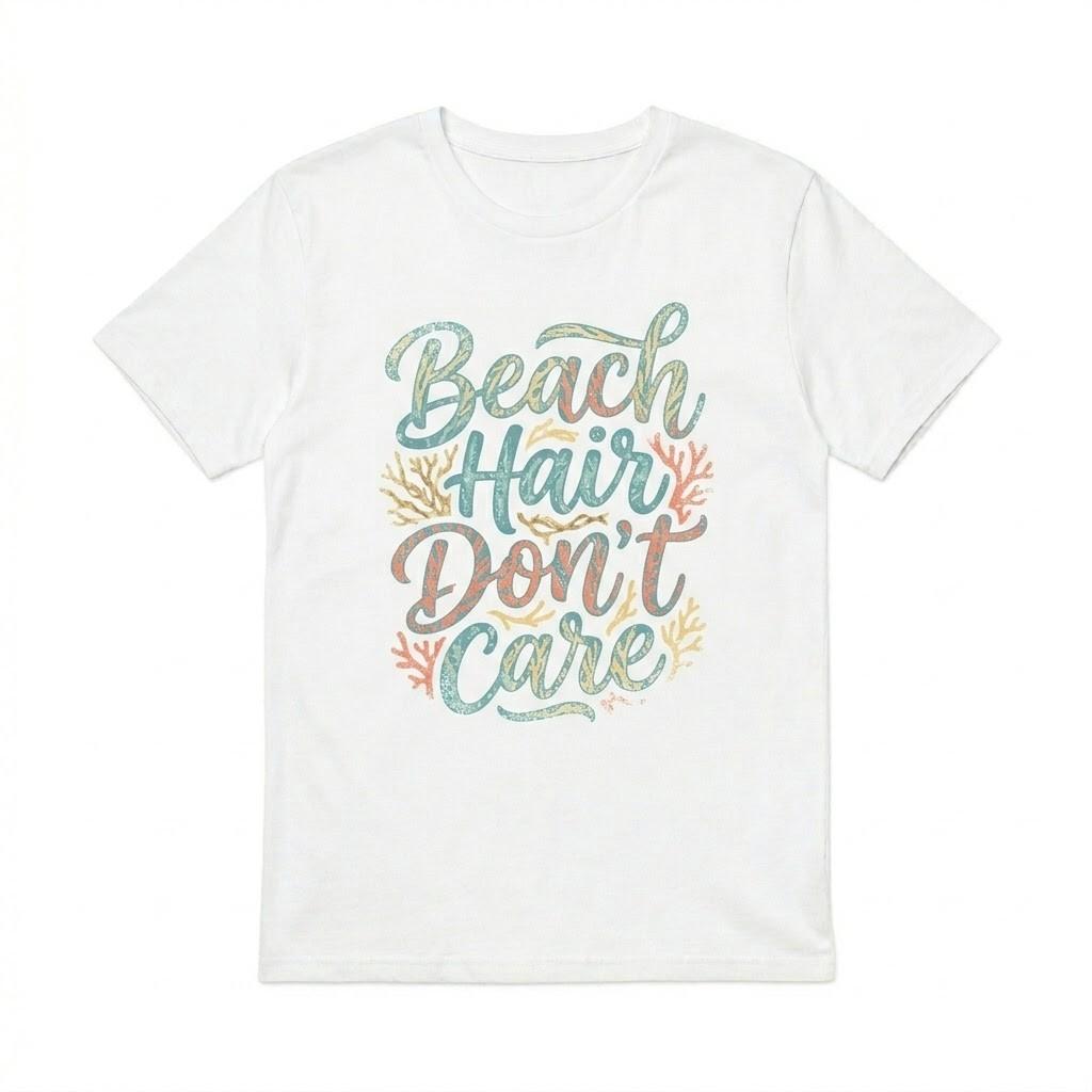 Beach Hair Don t Care T-Shirt Summer Vacation Vibes Coastal Graphic Tee XXXL