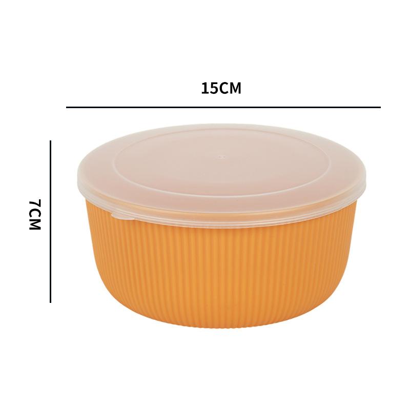 Vertical-Stripe Creative Homeware High-Capacity Stylish Food Storage Bowl
