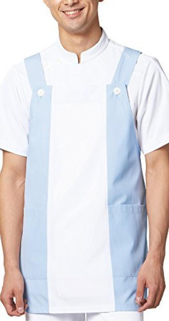 

Apron for men and nursing EL to Japanese size [Folk] women, unisex, care, 4047, Sax, Japan, (equivalent 3L)