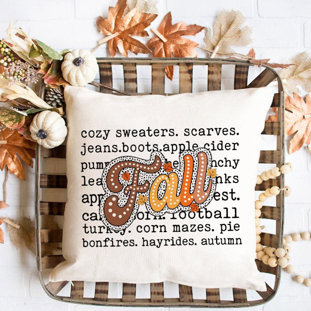 

Наволочка с рисунком индейки и тыквы, осенний декор для вечеринки, наволочка для подушки на осенний праздник, подарок на День благодарения M