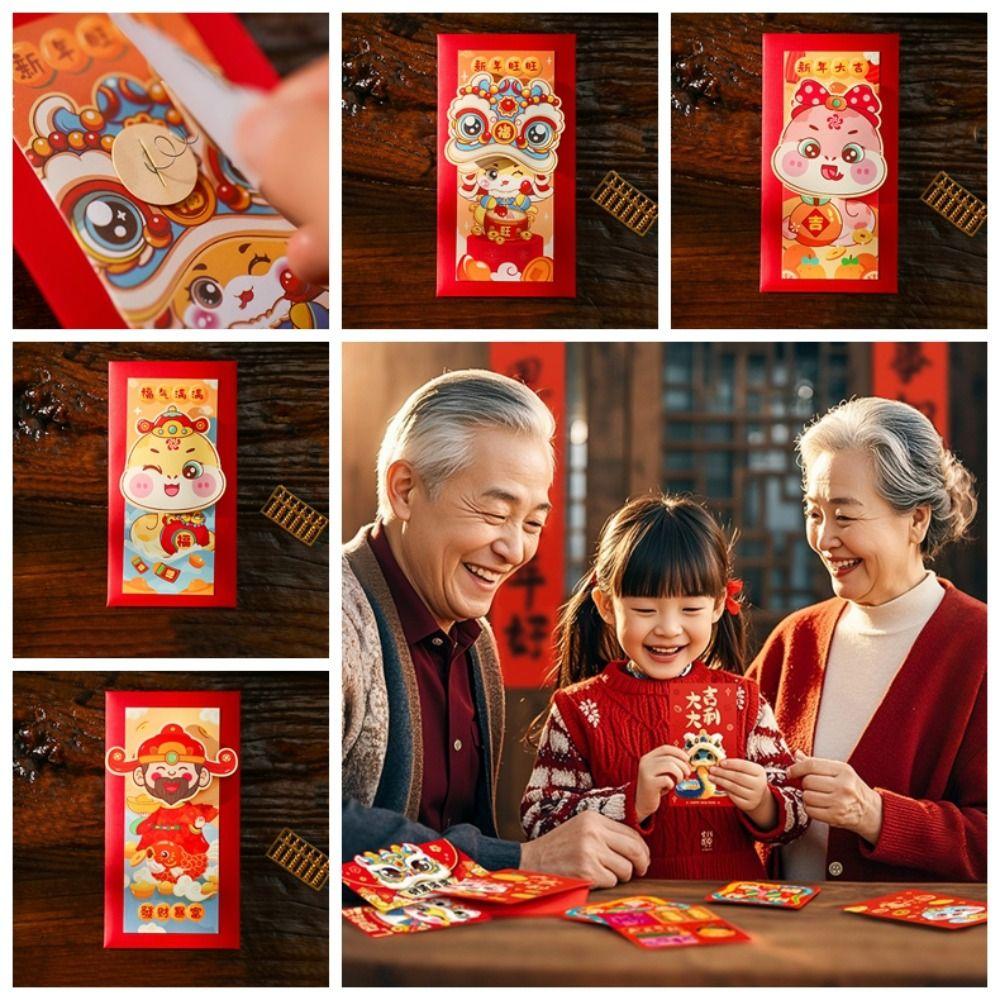 Blessing 2025 Year Red Envelope Chinese Lucky Red Pockets Chinese New Year's Eve
