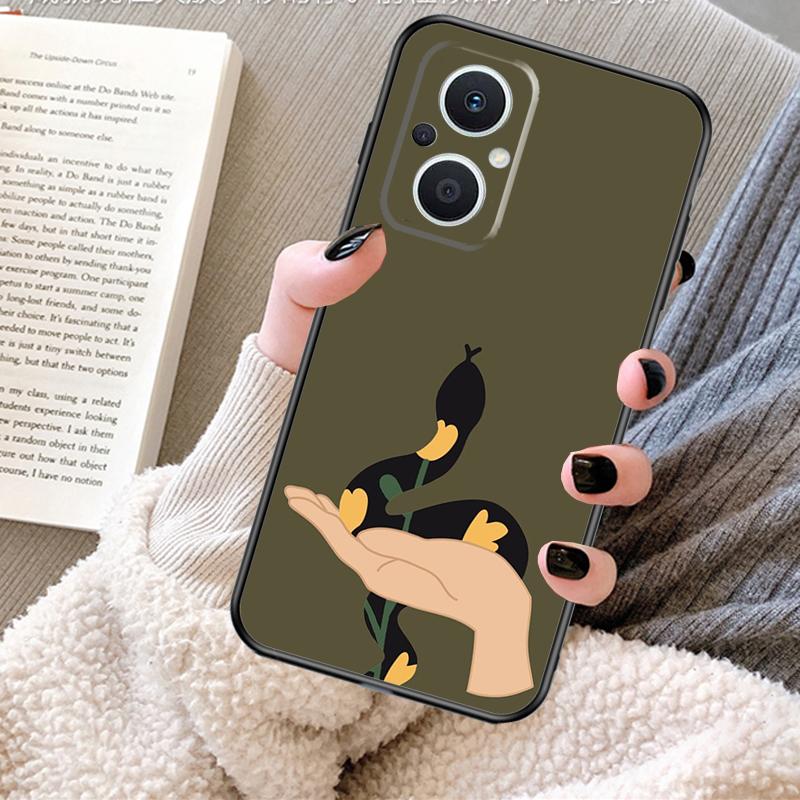Hand Snake Flower Case For OPPO Reno 12 F 13 13F 11F 8T 7 8 10 Pro OPPO Find X8 Pro X6 X3 X5 Lite Cover Fundas