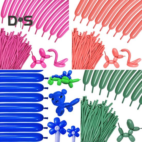 100 Stück lange Luftballons aus Latex, zum Verdrehen von Ballons, zum Selbermachen von Tierballons, Karnevalsparty-Zubehör für Kinder zum Geburtstag, zur Hochzeitsfeier