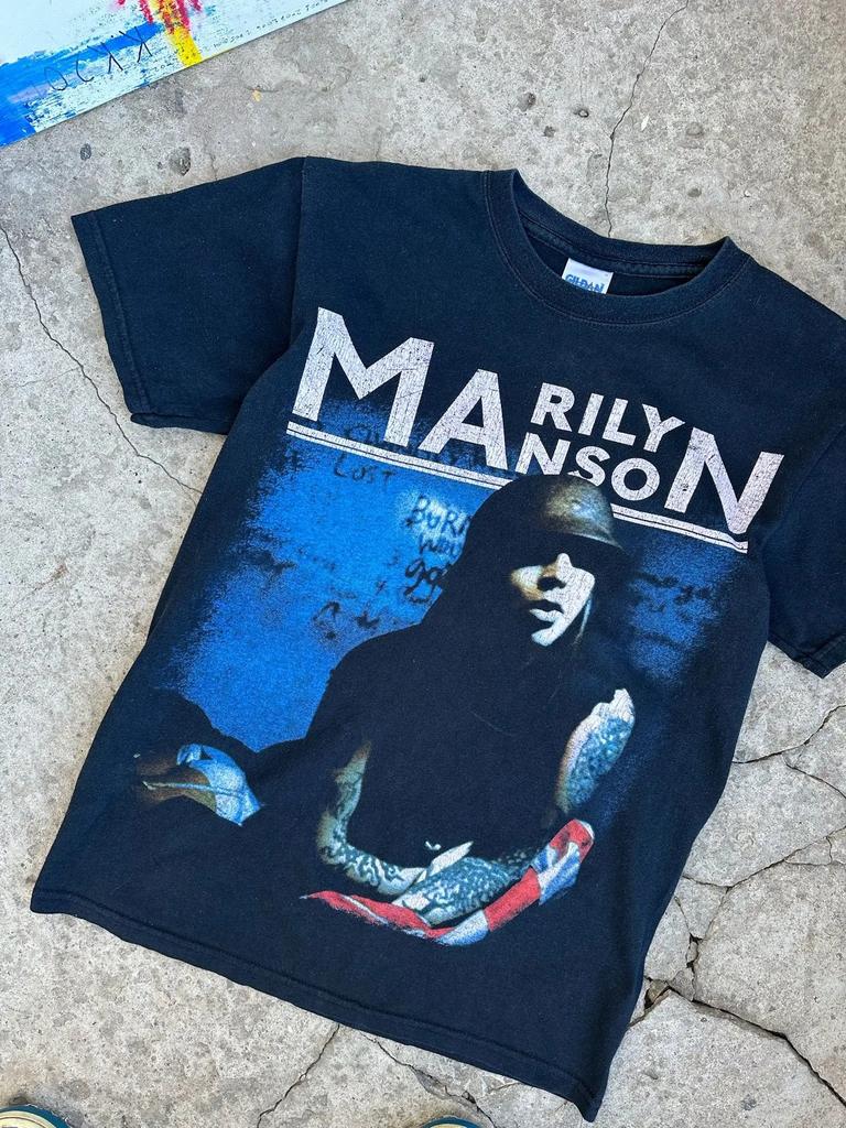 Gothic Clothing Marilyn Manson Tee Vintage Death Hype Tshirt Oversized Y2k Vintage 90s Tshirts Cotton Streetwear Tees Unisex