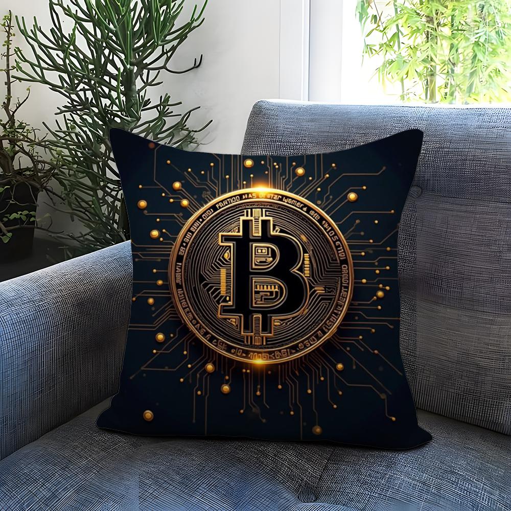 

Fashion B-BBitcoin Cushion Cover Comfortable Reversible Pillow Cover Ideal for Car Sofa Bedroom & Beyond 30cmx30cm