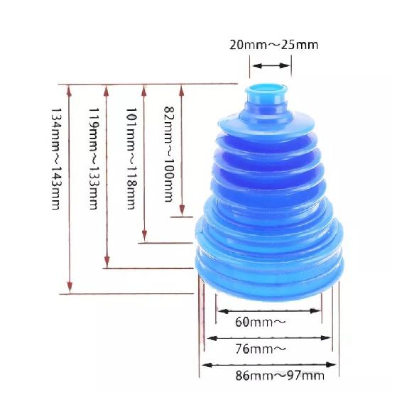 2 Pcs Universal Blue Drive Shaft Cv Joint Boot Kit Constant Velocity Dust Cover