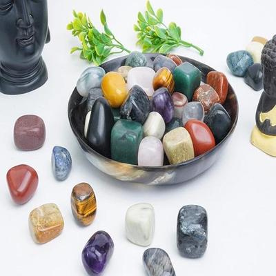 Set of 13 Pieces Assorted Tumbled Stones Reiki Chakra Healing Decorative Pebbles Vase Fillers Tumble Stone for Jewellery, Vastu Home Office Decor