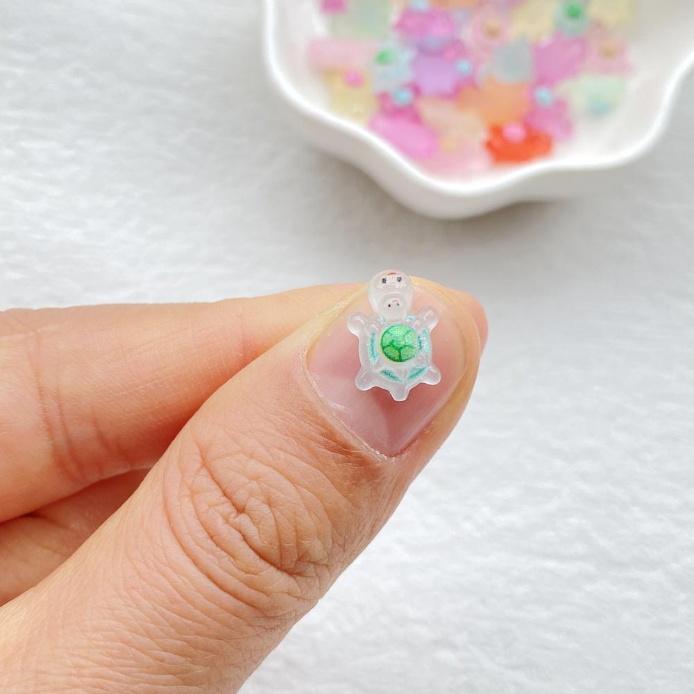 100 Colored Mini Parent-Child Turtle Jewelry - For Diy Nail Art Scrapbook Wedding Earrings And Jewelry Crafts
