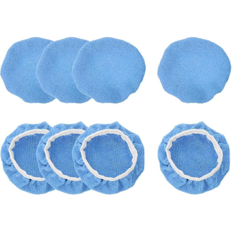 

HARFINGTON 8pcs 7 -8 Car Polisher Bonnet Buffing Pad Micro-fiber, Light Blue 5 -6