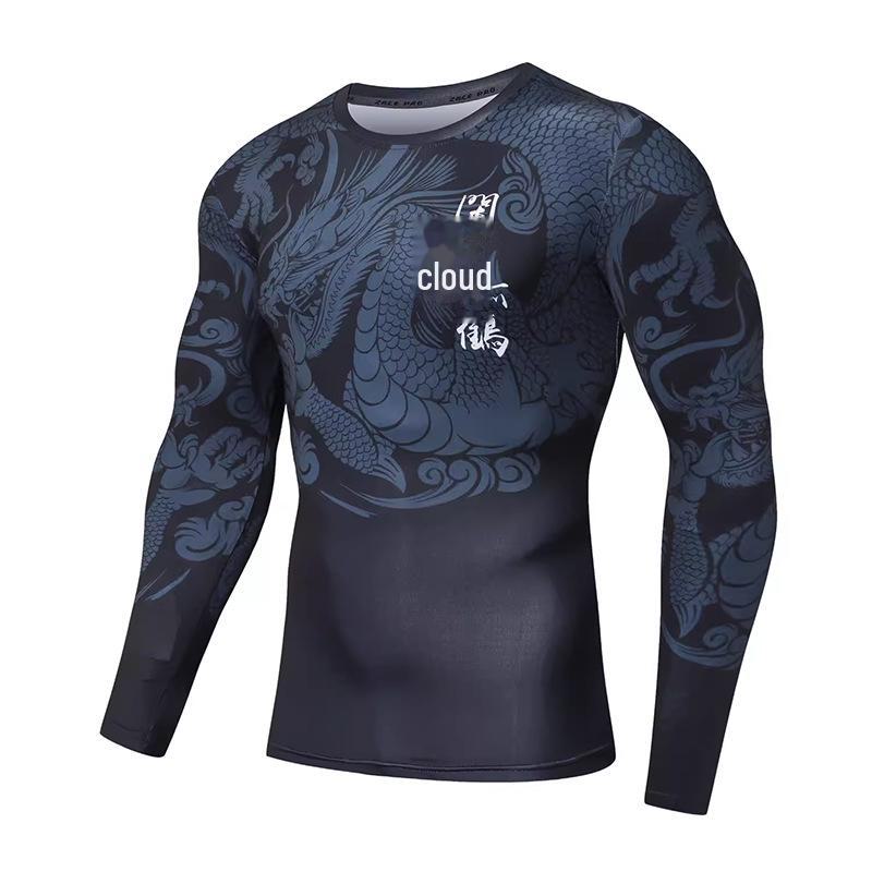 

Мужской быстросохнущий топ с длинным рукавом для тренировок в спортзале и леггинсы для бега XXL