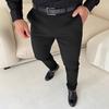 Men's Solid Color Slim-fit Casual Pants Autumn European and American Versatile Casual Pants Light Business Pants