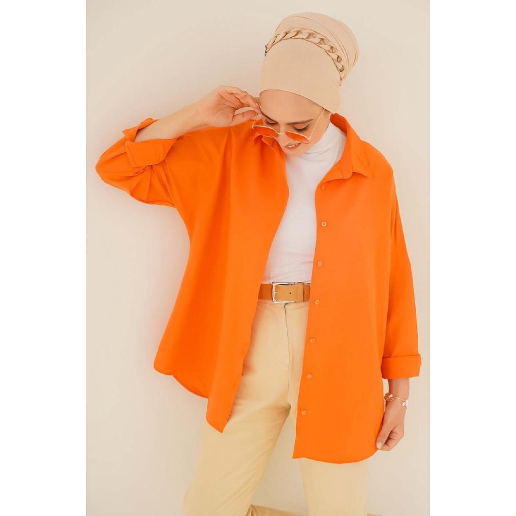 103901 Übergroßes Basic Hijab-Shirt - Creme