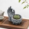Decorative Pot 3D Printed Lotus Shaped Flower Pot Creative Funny Zen Plant Pot Handmade Ok Hand Flower Container Home Decoration