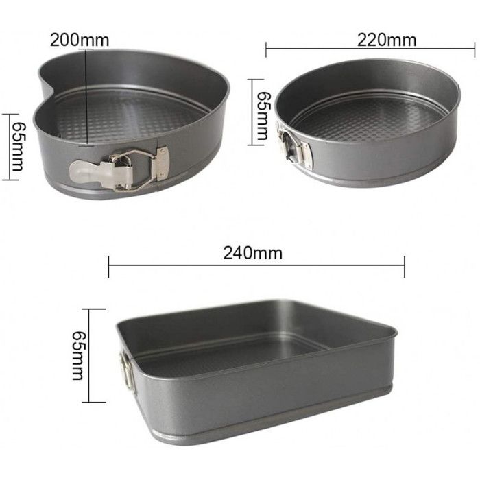 Lot de 3 moules démontables - Fond amovible Secret de Gourmet