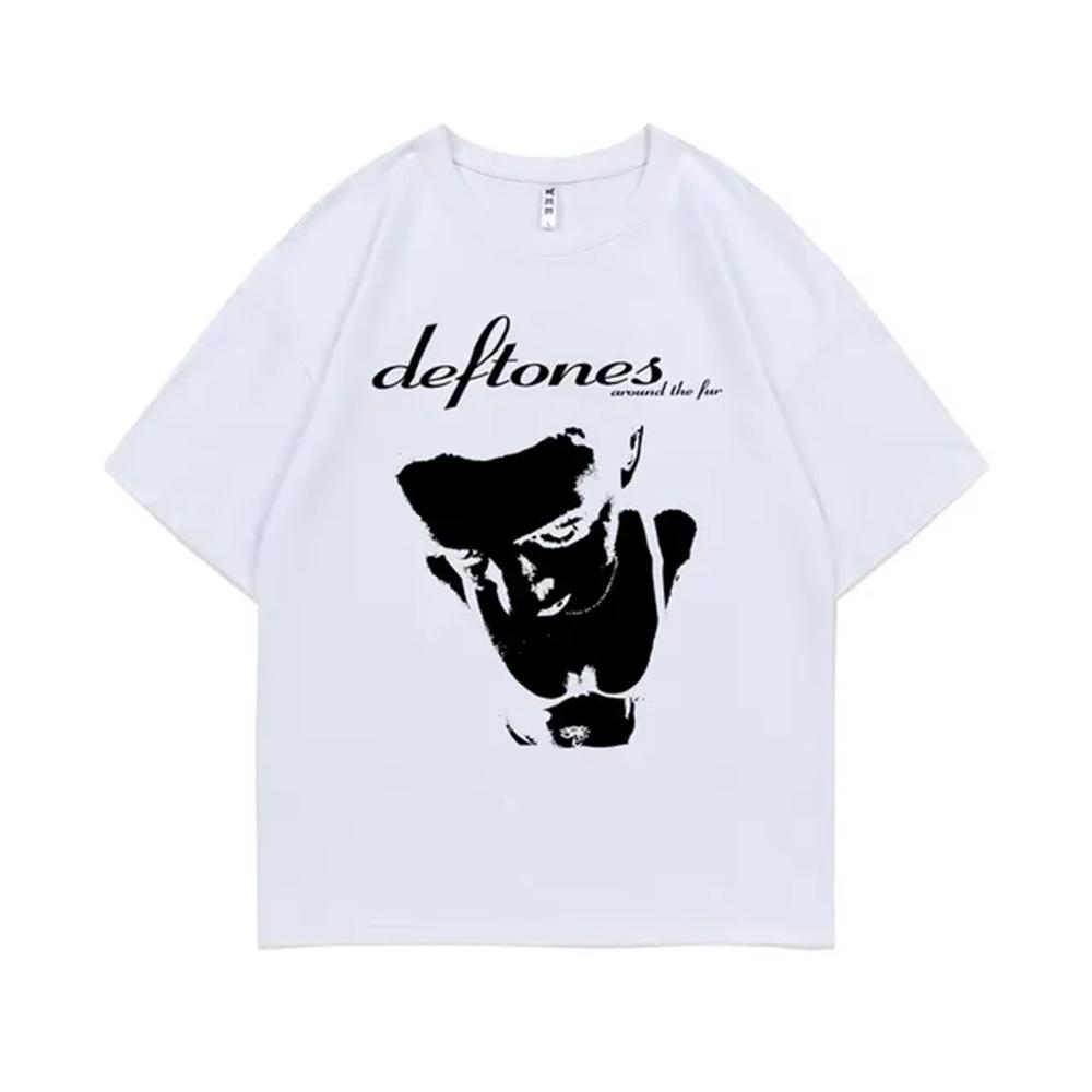 Deftones Girl Eyes Cartoon T Shirts 90s Vintage Fashion Short Sleeve Black Tops Summer Japanese Styles O-neck T-shirts 72515