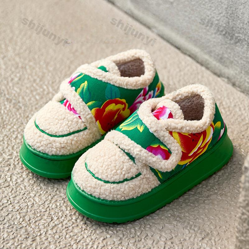 Fashion New Fashion Fluffy Platform Slippers for Women Winter Plush Warm Cotton Shoes Woman Comfort Non Slip Thick-soled Plush Slippers