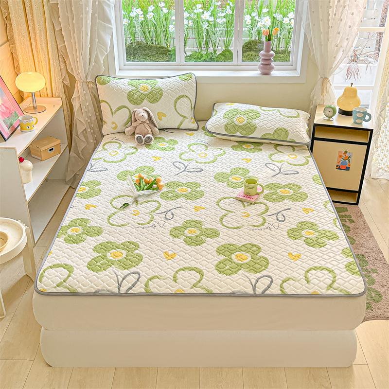 New Washable Summer Cool Memory Form Mattress Cover Cartoon Style Bed Cover Fitted Sheet 120/150/180cm Single/full Size