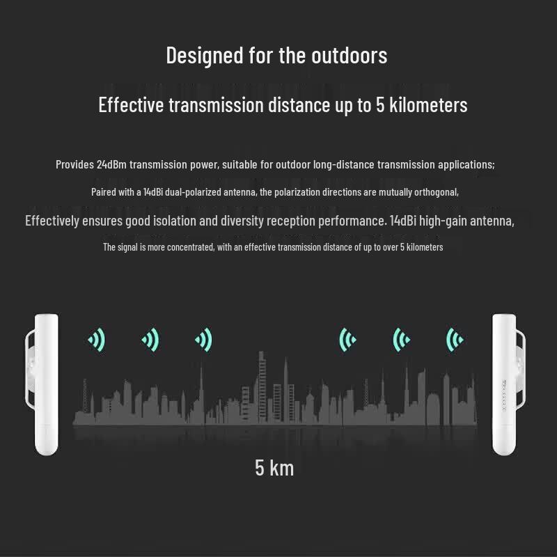 TP-Link Outdoor 5GHz 5KM Wireless Bridge Kit CN plug (adapter included)