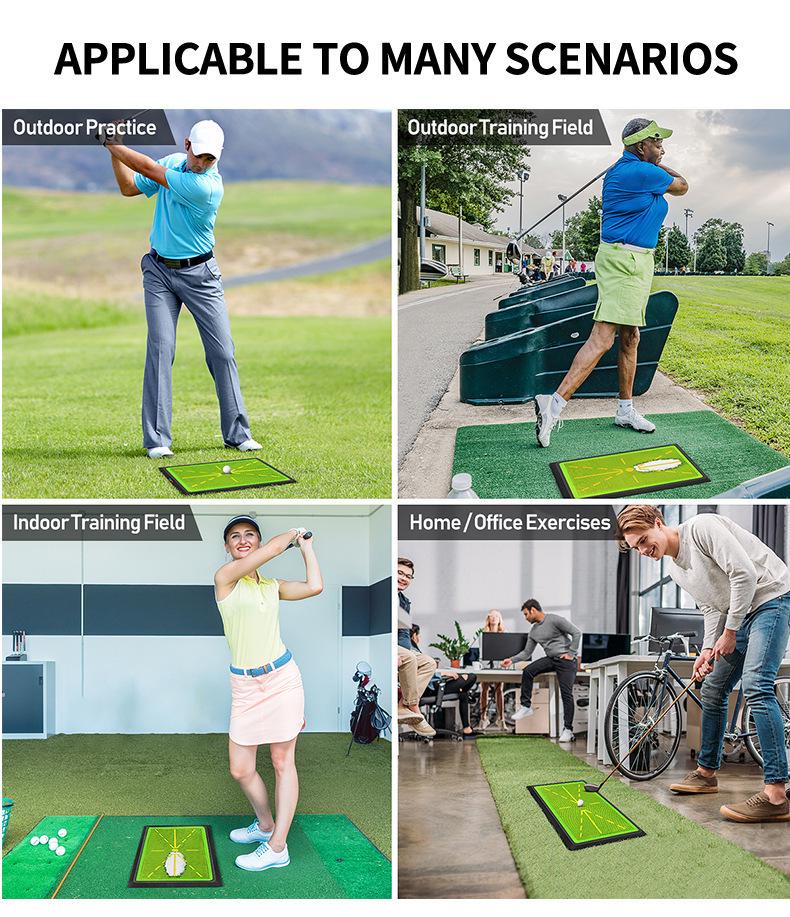Golf Swing Practice Mat with Ball Trajectory Tracking for Indoor/Outdoor Use
