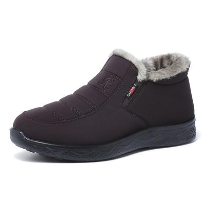 Bottes pour femmes, chaussures d'hiver unisexes, bottes de neige imperméables pour femmes, chaussures décontractées à enfiler, chaussures en peluche pour hommes