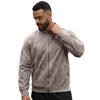 Herren einfarbige Wildleder-Reißverschlussjacke – Lässiger Retro-Stil Langarm-Strickjacke für den Herbst