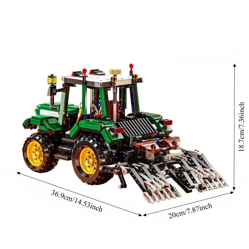 City Technical Wheeled Tractor Car Model Building Blocks MOC Farm Vehicle Assemble Bricks Engineering Educational Toys Kids Gift