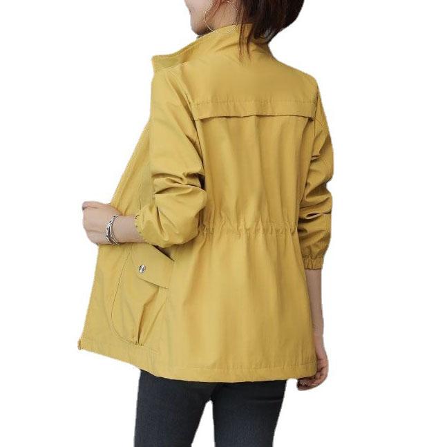 FiveFive-Chaqueta cortavientos con forro de doble capa para mujer, abrigo corto a la moda de talla grande con cuello levantado, chaqueta de mujer de talla grande 3XL
