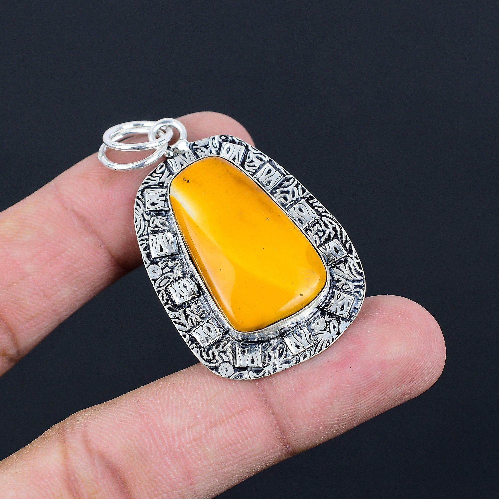

925 Sterling Silver Natural Mookaite Wife Bezel Wedding Birthday Pendant Jewelry