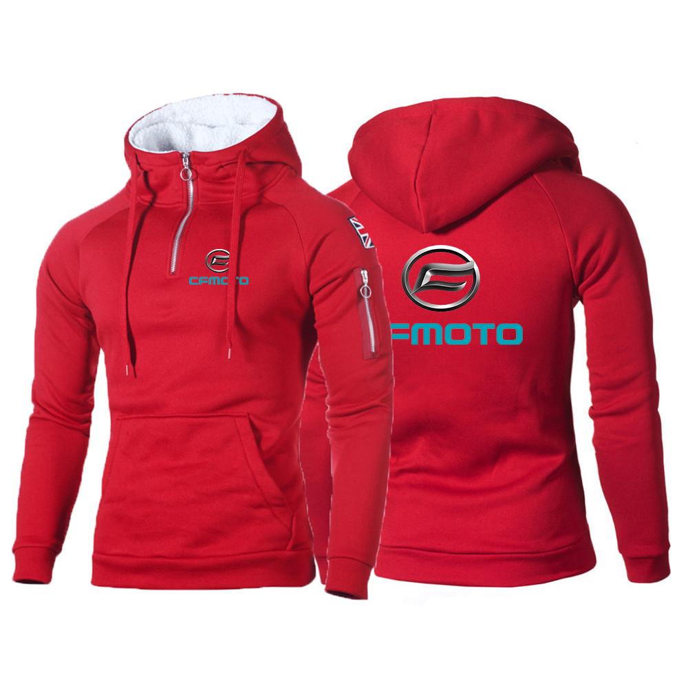 2025 Spring And Autumn Man's Fashion Comfortable Hooded Jacket Cfmoto Logo Print Classic Cardigan Hoodies Drawstring Slim Coat