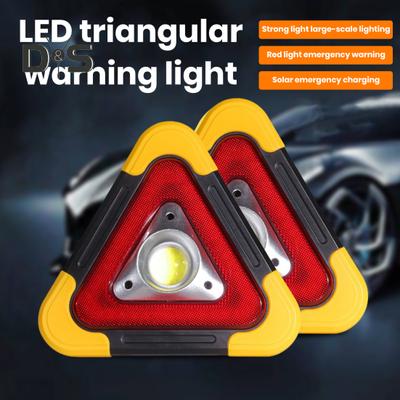 Triangolo di avvertimento di emergenza per auto Triangolo rosso riflettente di sicurezza Lampada di pericolo per veicolo Treppiede Stop Logo Luce a LED