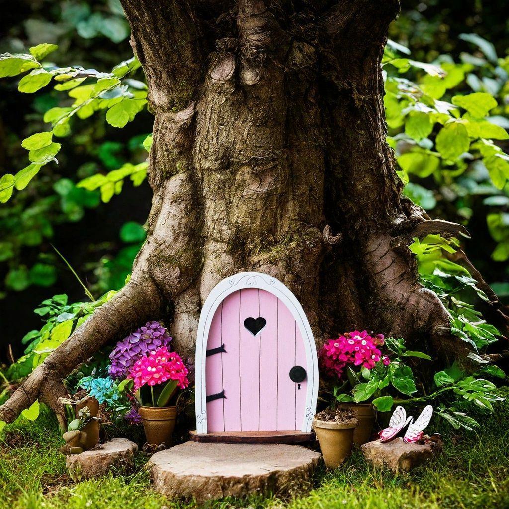 Courtyard Micro-landscape Color Elf Door Fairy Tale Garden Atmosphere Wall Arrangement Wooden Ornaments Wooden Handicrafts